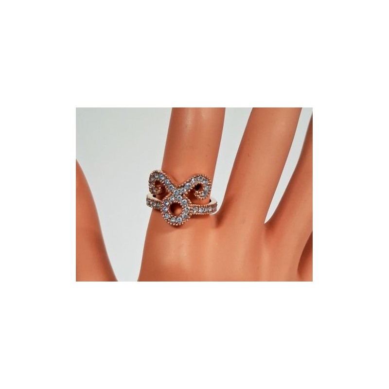 BAGUE KMO « TAURUS » EN ARGENT 925 ROSE ET POUSSIÈRE DE DIAMANT