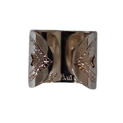 Bague jonc en métal argenté à reflets cuivrés - Brin d'Amour
