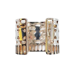 Bague jonc en métal argenté au design ajouré  - Brin d'Amour