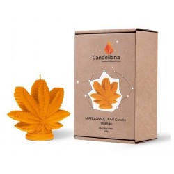 Bougie feuille de Cannabis orange Candellana