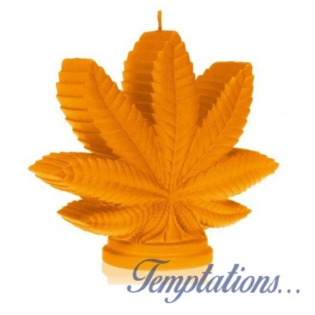 Bougie feuille de Cannabis orange Candellana