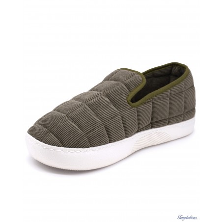 Chausson Igloo velours Kaki