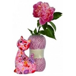 Vase le chat rose caramel Pomme Pidou