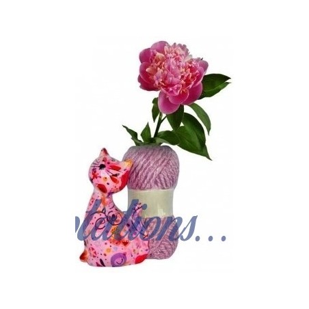 Vase le chat rose caramel Pomme Pidou