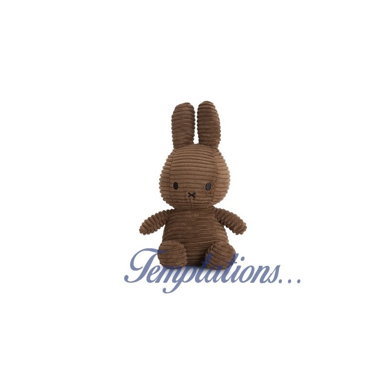 Peluche Miffy Lapin en velours côtelé marron