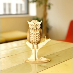 Puzzle en bois 3D Hibou Kikkerland.