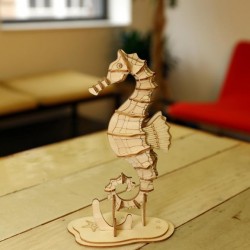 Puzzle en bois 3D Hippocampe Kikkerland.