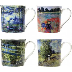 Set 4 mugs en porcelaine Claude Monet de 300ml