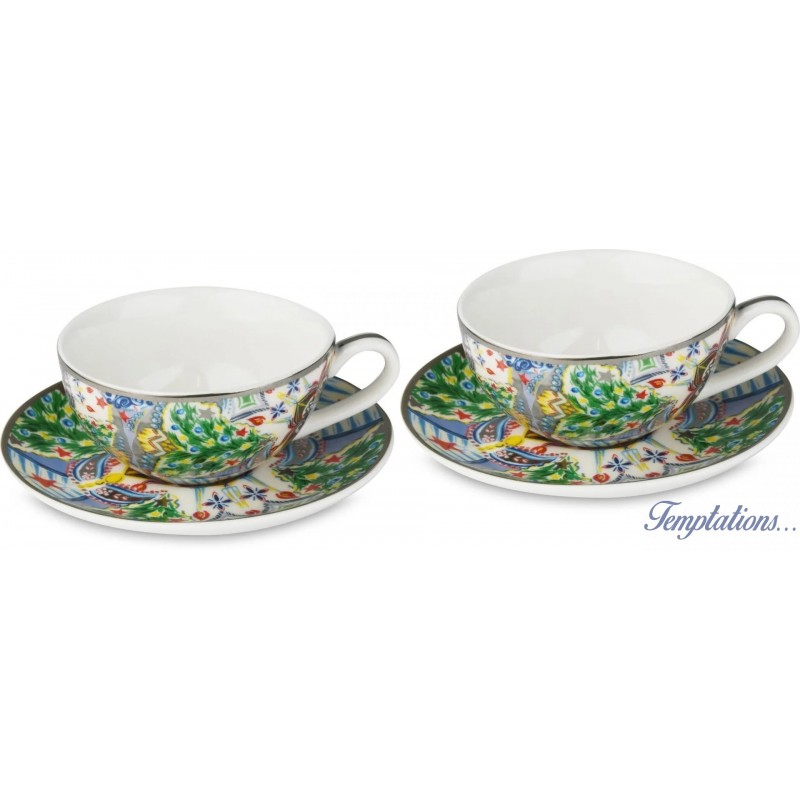 Set de 2 tasses à café Baci Milano Cosy Xmas silver