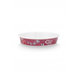 Plat de cuisson rond Flower Festival Dark Pink -Pip Studio