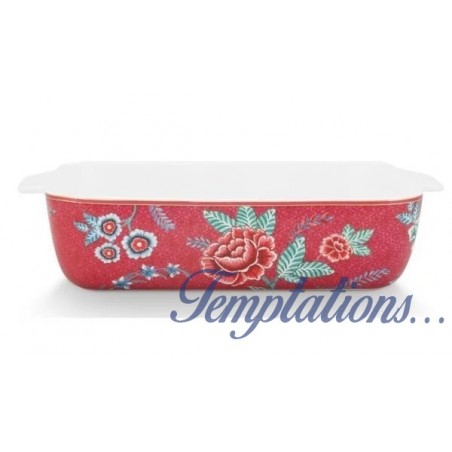 Plat de cuisson rectangulaire Flower Festival Dark Pink -Pip Studio