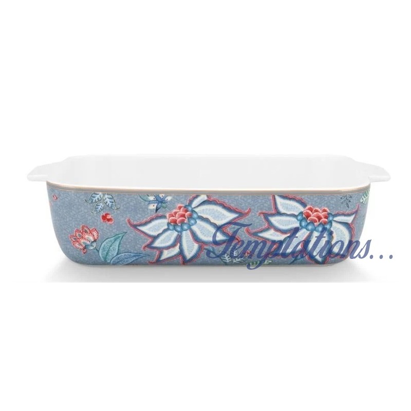 Plat de cuisson rectangulaire Flower Festival bleu clair-Pip Studio