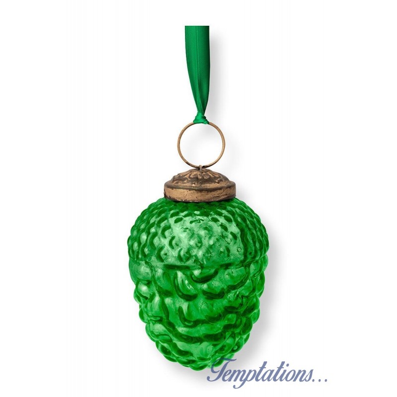 Pomme de pin en verre vert 7,5 cm– Pip Studio