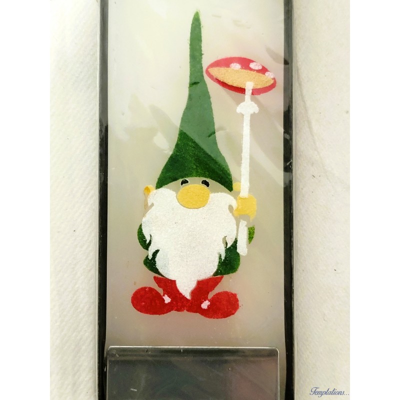 Bougie plate lutin noel - Flatyz