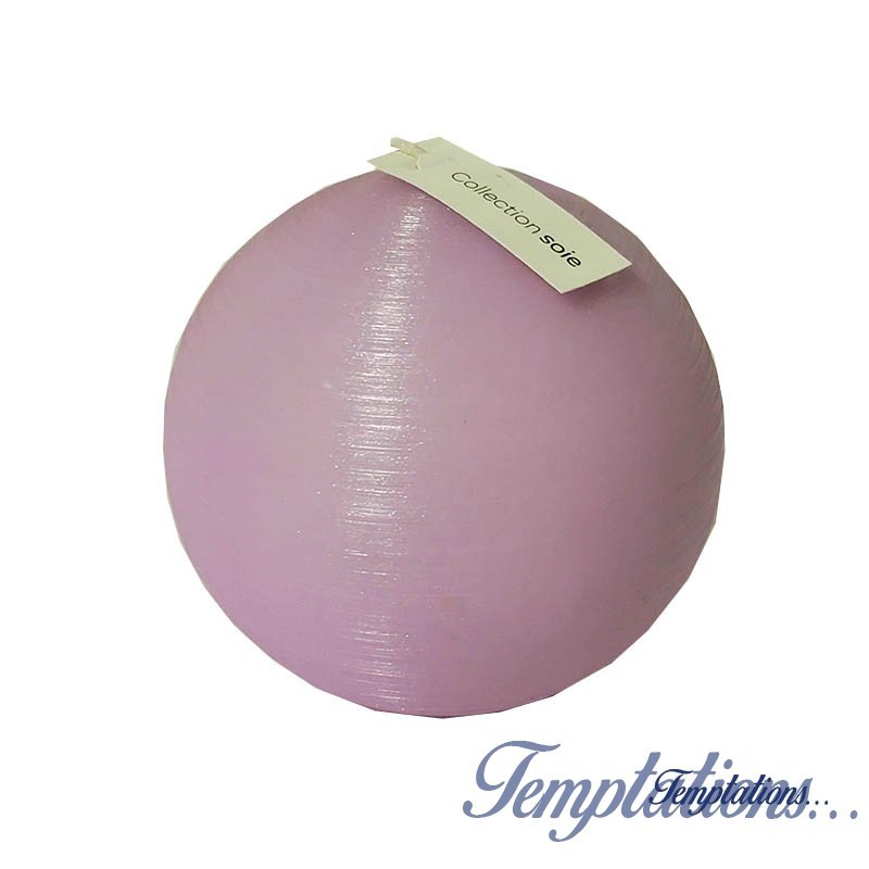 Bougie boule 10cm soie Lilas