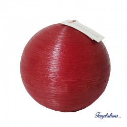 Bougie boule 10cm soie Rouge