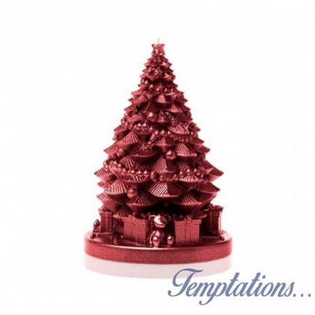 Bougie Sapin Cadeaux Rouge Metal-Candellana