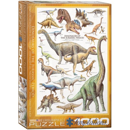 Puzzle 1000 pièces- Dinosaures de la période jurassique - Eurographics